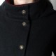 Manteau d'hiver fabriqué en France créateur femme à capuche en laine noire