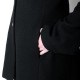 Black winter hooded coat in virgin wool