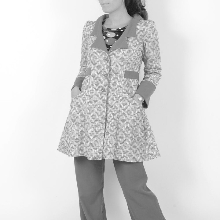 Womens swallowtail jacket, pleated back, pointy collar - CUSTOM HANDMADE