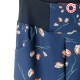 Womens floral blue supple pants, wide legs