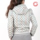 Blouson original made in france femme zippé à capuche, losanges pastel