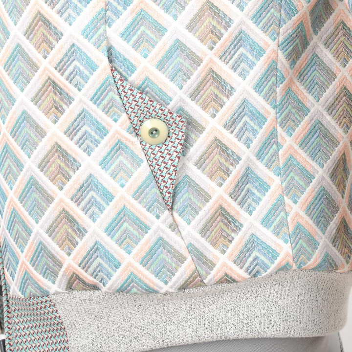 Womens pastel blue patterned zippered hooded jacket