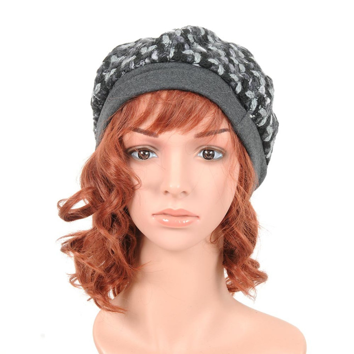 Béret original made in france lainage noir et gris