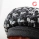 Black and grey wool beret hat