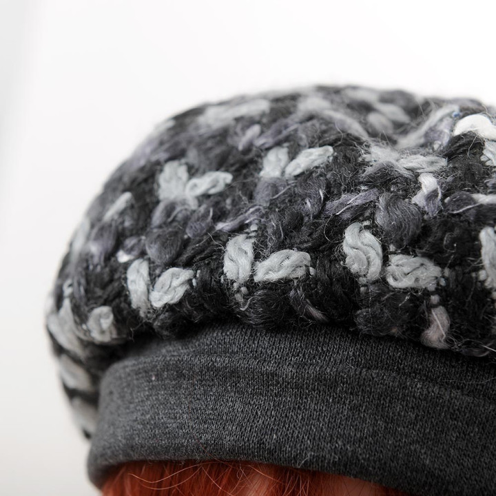 Béret créateur fabrication française lainage noir et gris