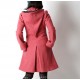Manteau d'hiver fabriqué en France créateur femme à Capuche de Lutin en laine vieux rose