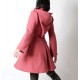 Manteau original fabriqué en France d'hiver à Capuche de Lutin en laine vieux rose