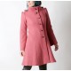 Manteau made in France créateur français d'hiver à Capuche de Lutin en laine vieux rose