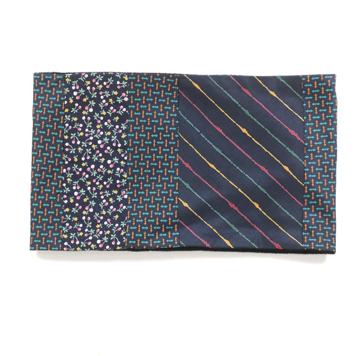 Dark blue patchwork Cowl Scarf, womens' winter snood