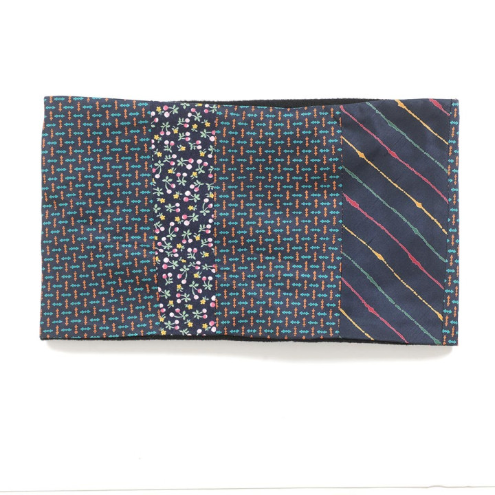 Col Echarpe fait main en france  femme original bleu foncé