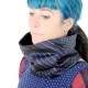 Dark blue patchwork Cowl Scarf, womens' winter snood