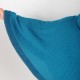 Pull-cape fabriqué en France bleu grosse maille, coton et laine