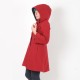 Red winter Pixie coat with Goblin Hood in virgin wool