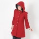 Manteau artisanal original rouge d'hiver à Capuche de Lutin en laine