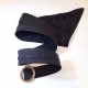 Bow-shaped belt, Dark grey wool, Golden buckle