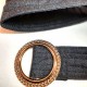 Bow-shaped belt, Dark grey wool, Golden buckle