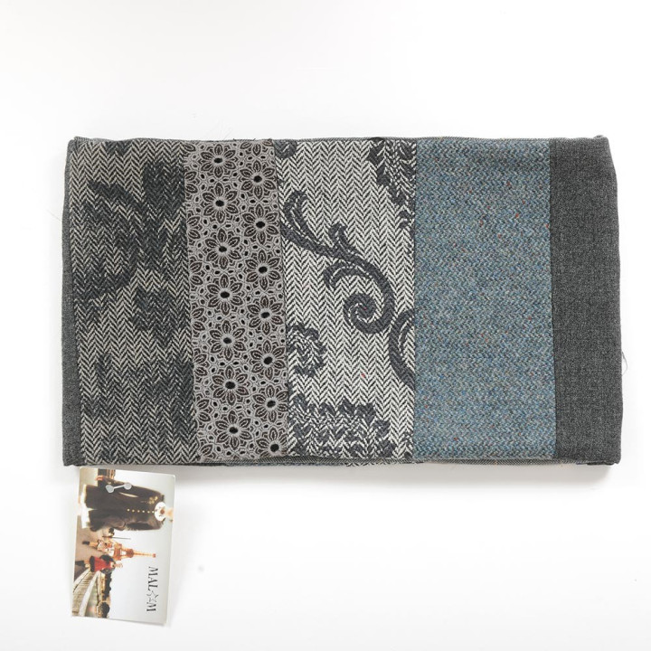 Col Echarpe femme fabriqué en France créateur femme original gris et bleu