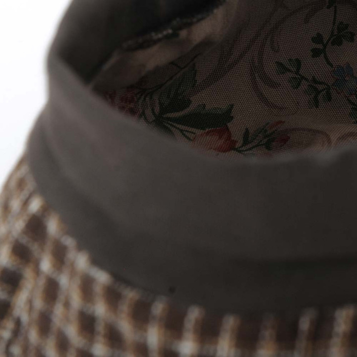 Béret fait main en france  lainage original fabriqué en France marron vintage à carreaux