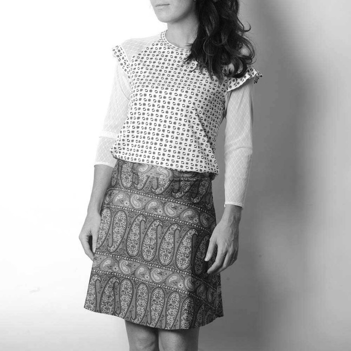 Short trapeze jersey skirt - CUSTOM HANDMADE