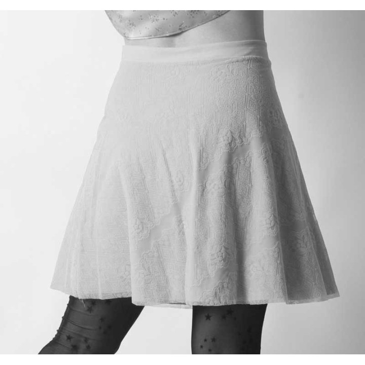 Short trapeze jersey skirt - CUSTOM HANDMADE