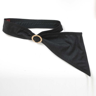 créateur fabrication française Ceinture noeud en lainage fin gris foncé, boucle dorée