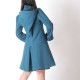 Manteau d'hiver femme made in France créateur français couleur bleu jean à Capuche de Lutin en laine