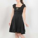 Black party dress with beaded embroidery, short sleeves