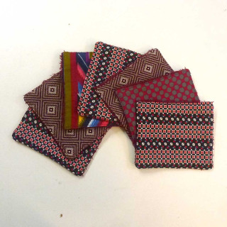 Set of 7 washable fabric face wipes, vintage dark cotton