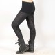 Swirly black leggings, flocked mesh, with black integrated panty