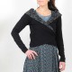 Black and grey floral Chameleon wrap shrug with long straight sleeves