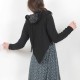 Black and grey floral Chameleon wrap shrug with long straight sleeves