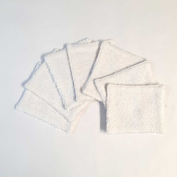 Lot de 7 lingettes lavables fabriquée en France créateur femme Zéro déchet, coton vintage rose pois et fleurs