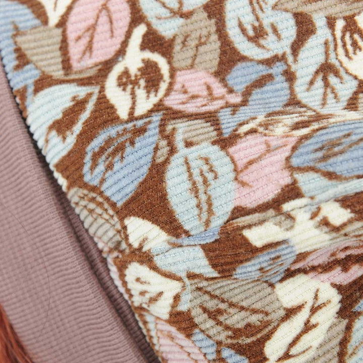 Béret made in France créateur français velours milleraies fleuri taupe, rose, bleu