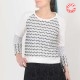 White and black womens top, eyelet jersey