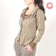 Fitted brown and beige retro jacket with double collar