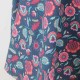Flared jersey skirt, floral navy and pink cotton jersey