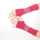 Mitaines fait main en france longues en patchwork rose fuchsia uni et pailleté