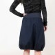 Dark blue bubble skirt with pockets, stretchy belt