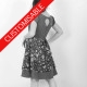 Short sleeved dress, square neckline, back cutout - CUSTOM HANDMADE