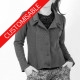 Veste cintrée en jersey made in France créateur français, double col - PERSONNALISABLE