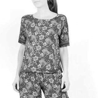 Haut loose, fait main en france  large encolure - PERSONNALISABLE