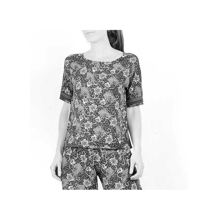 Haut loose, fait main en france  large encolure - PERSONNALISABLE