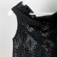 Sleeveless black crochet lace top
