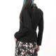 Fitted black and floral grey jacket with double collar