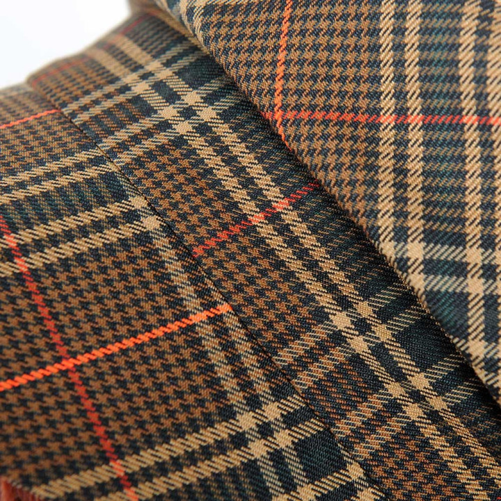 Brown plaid fiddler cap hat