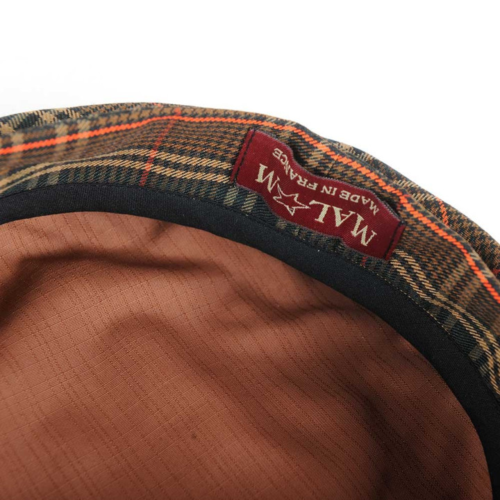 Brown plaid fiddler cap hat