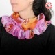 Tour de cou foulard volanté créateur fabrication française rose et orange