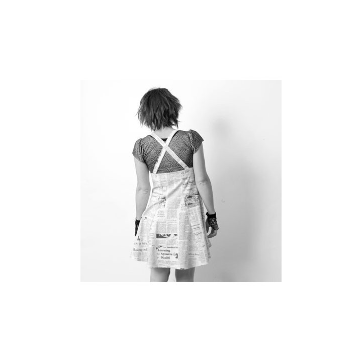 High waisted skirt with suspenders - CUSTOM HANDMADE