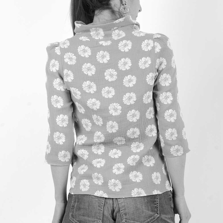 Womens shirt with scarf collar - CUSTOM HANDMADE