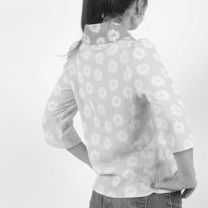 Womens shirt with scarf collar - CUSTOM HANDMADE